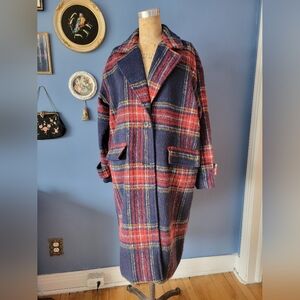 Oversized Plaid Coat